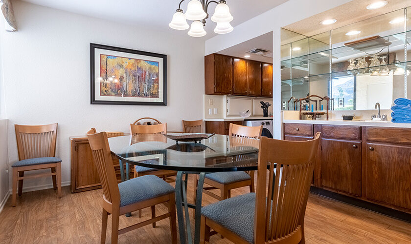 Wood dining room chairs and table